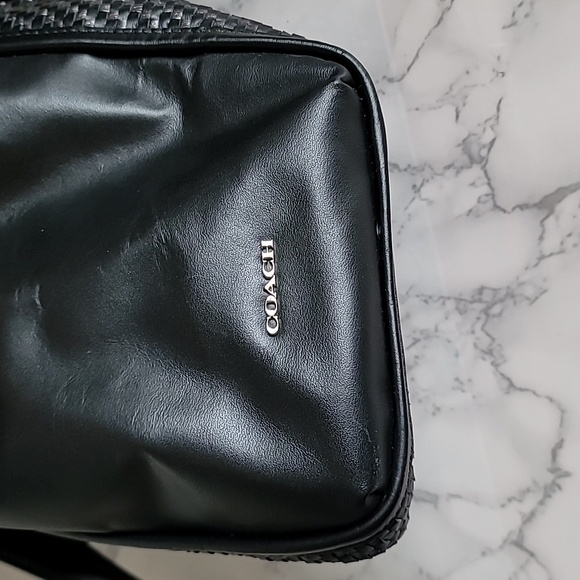 Coach Park Woven Shoulder Bag Tote Handbag Black Gray F31285 - Picture 6 of 17